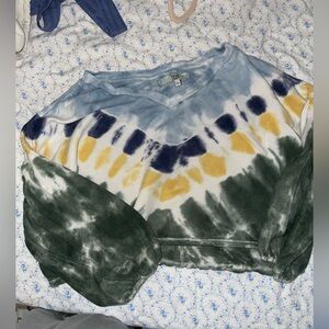 true craft cropped tie dye sweater